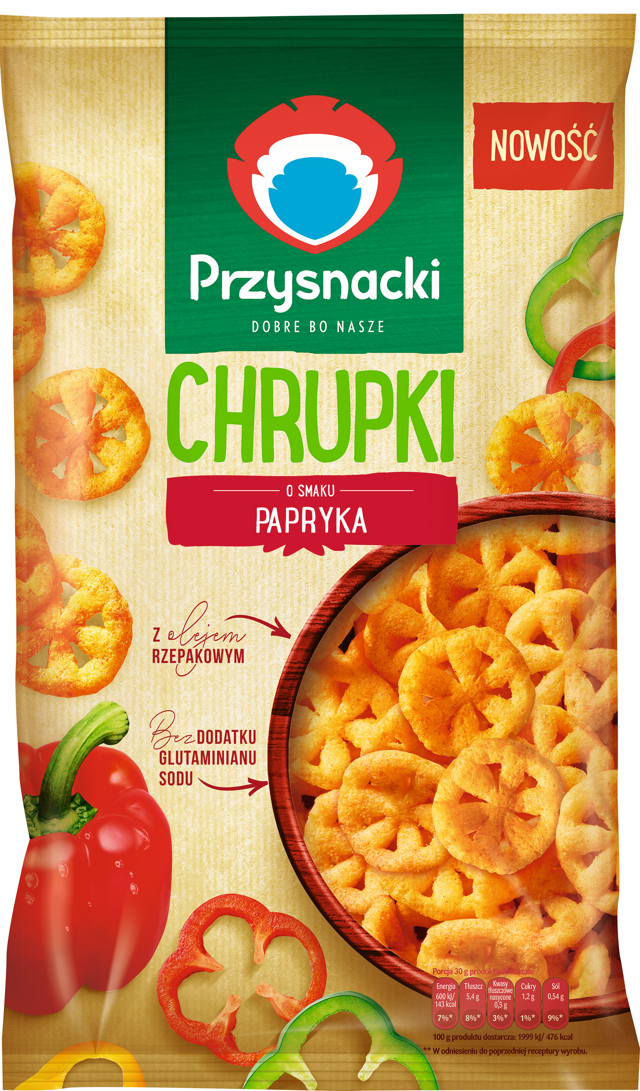 Przysnacki Chrupki o smaku papryka 120 g