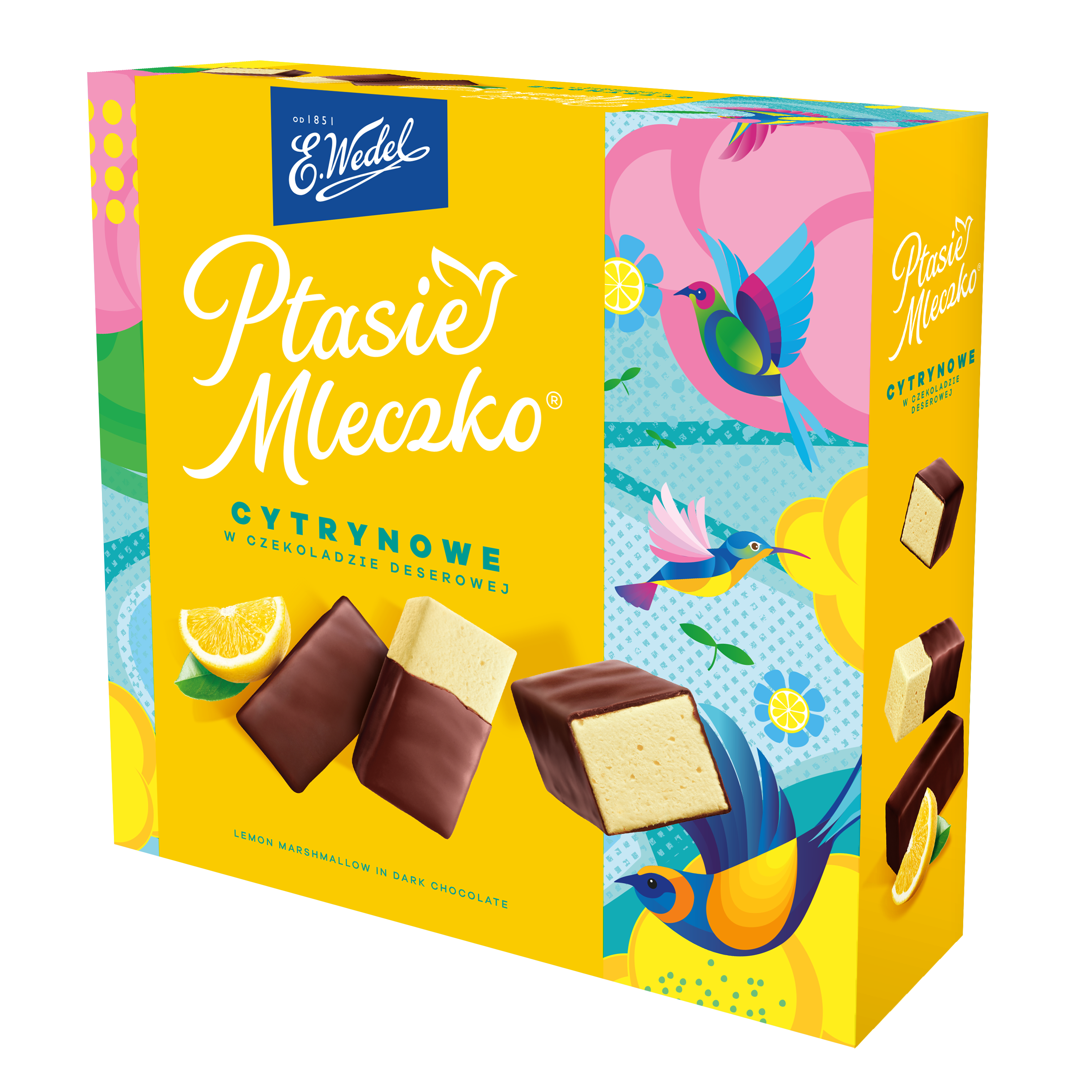 E. Wedel Ptasie Mleczko Cytrynowe w czekoladzie deserowej 340g