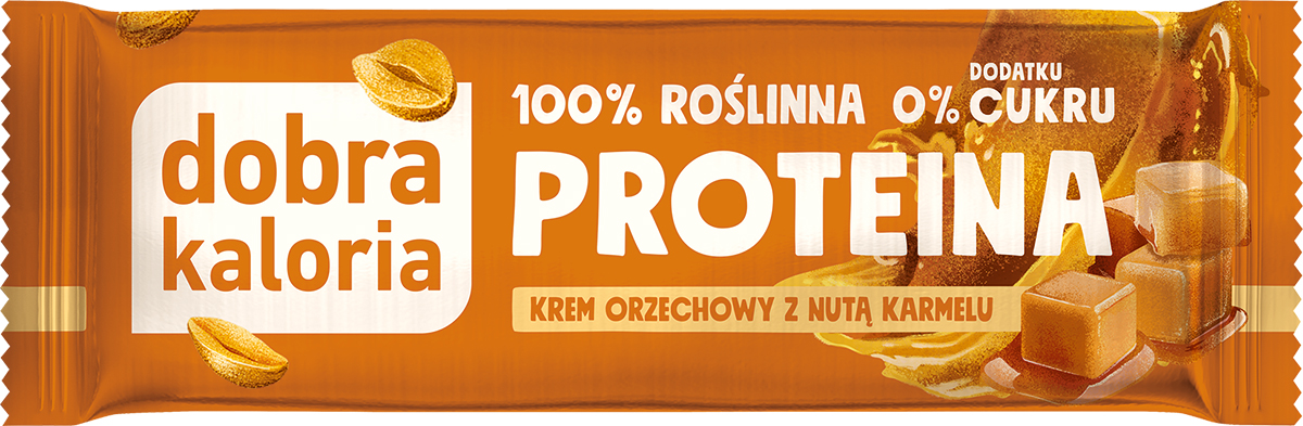 dobra kaloria Baton proteinowy - krem orzechowy z nutą karmelu 42g