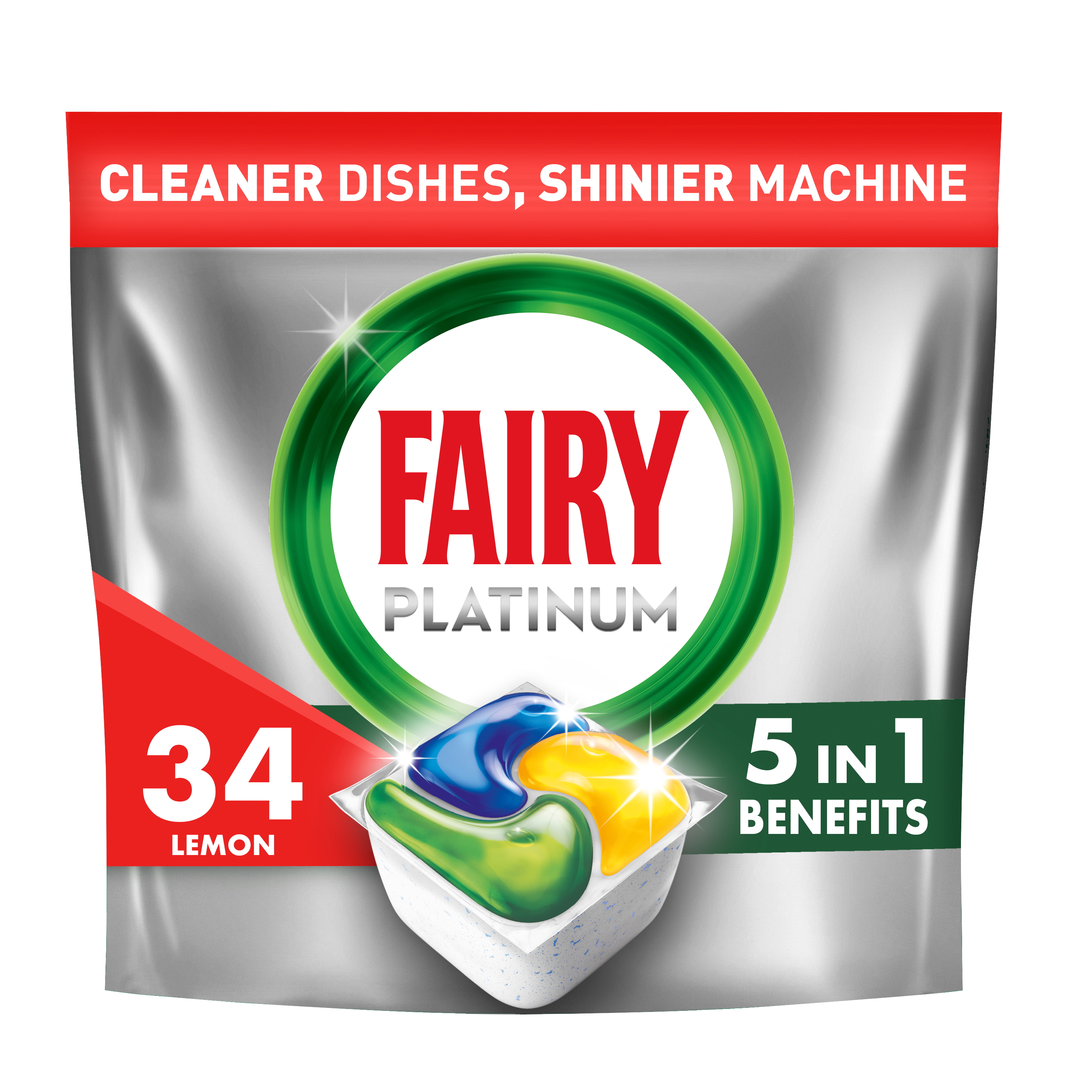 Fairy Platinum All In One Kapsułki do zmywarki Cytryna 34 szt.