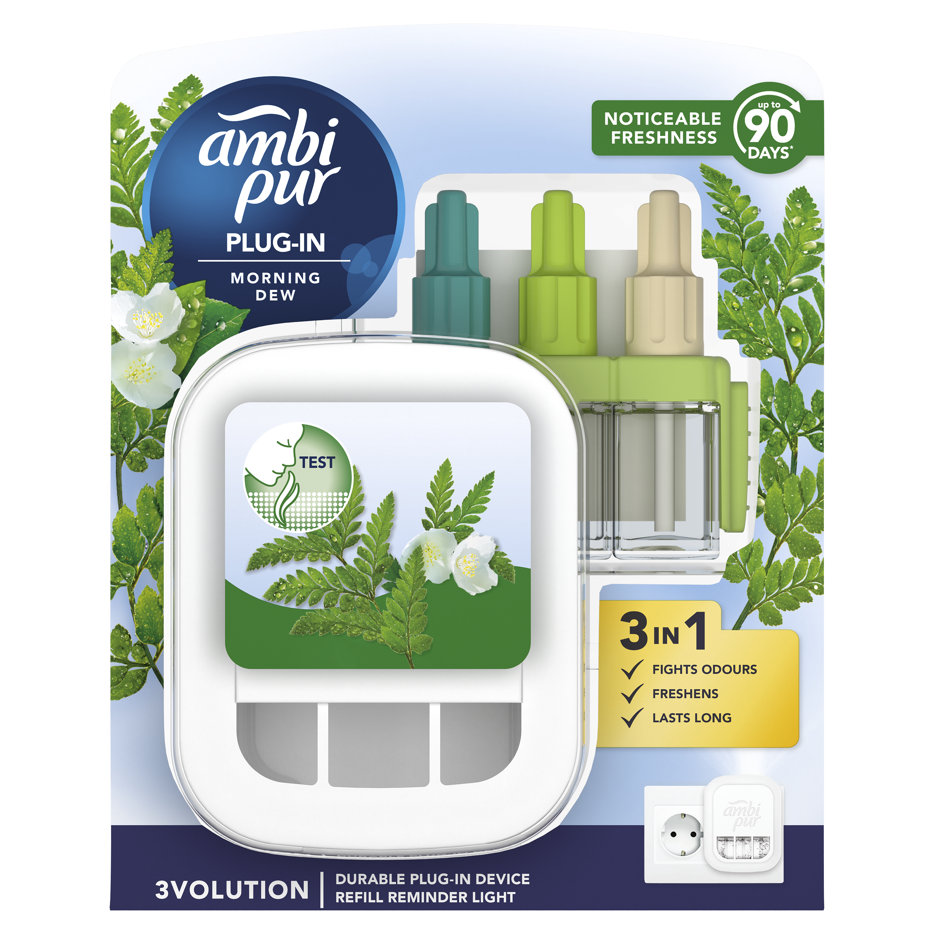 Ambi Pur 3Volution Elektryczny odświeżacz powietrza, zestaw startowy, Morning Dew 20 ml