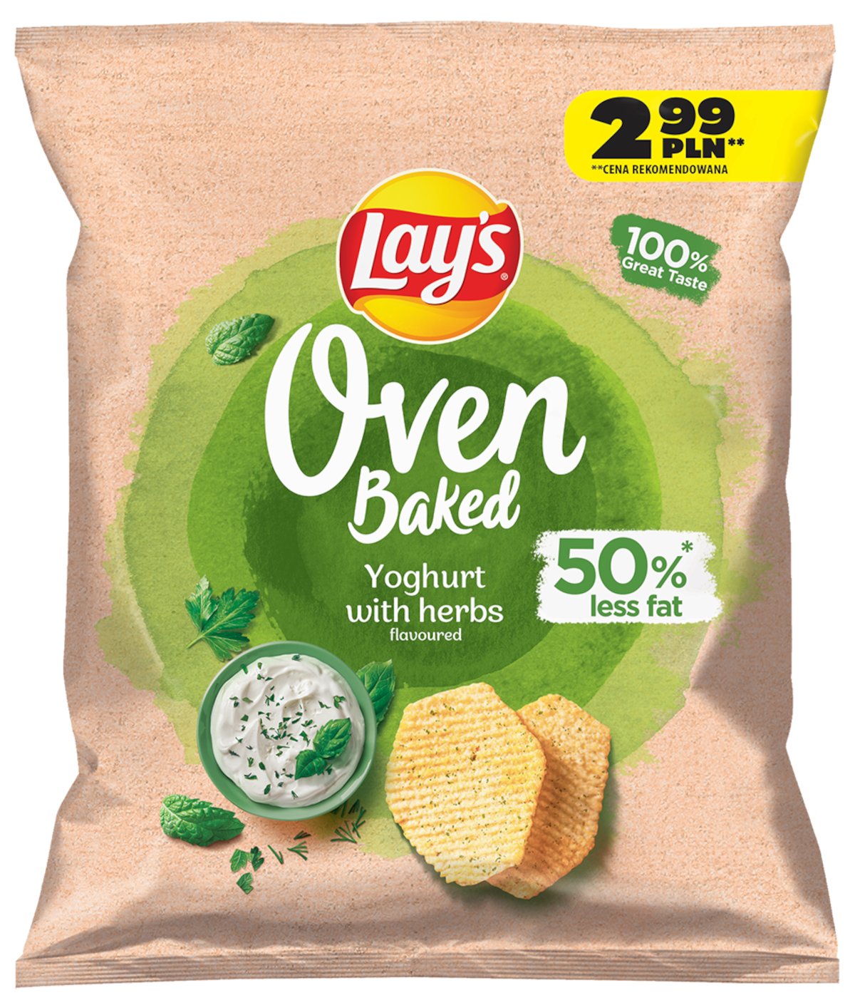 Lay's Oven Baked Chipsy o smaku jogurtu z ziołami 40g