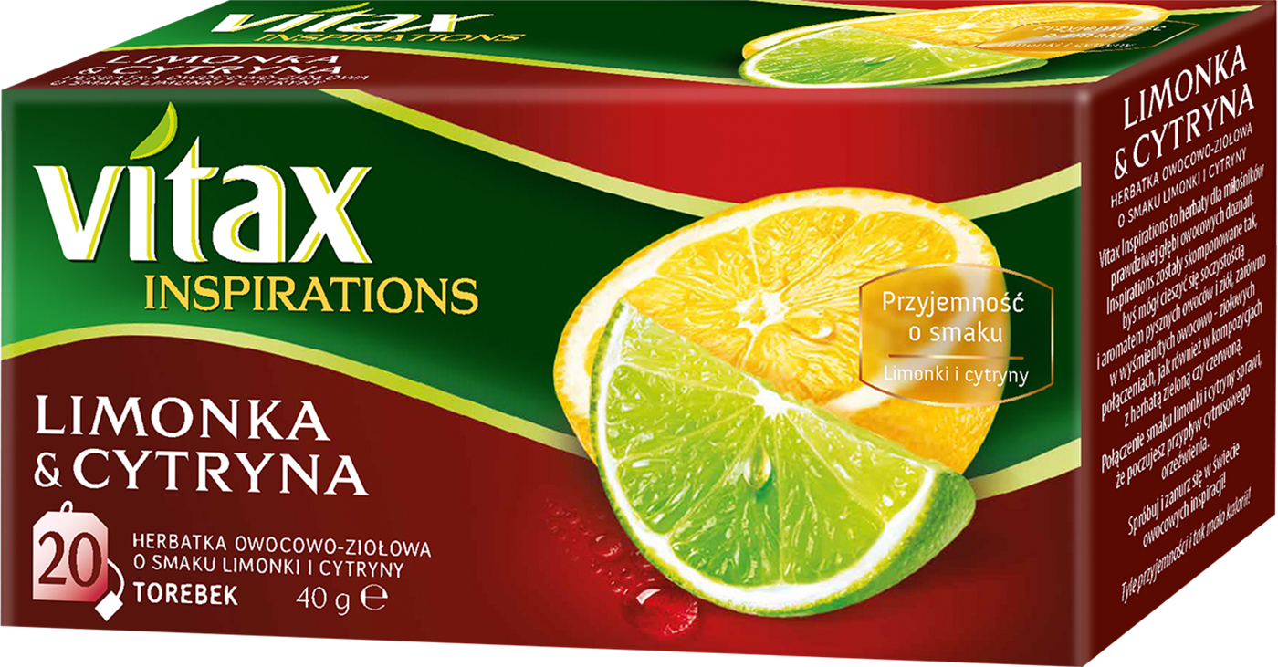 Herbata Vitax Inspirations Limonka&Cytryna 20 torebek x 2g